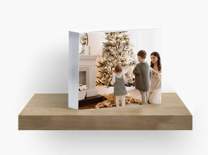 Acrylic Tile print option. Displaying photo from indoor Christmas Session.